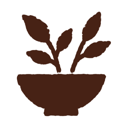 Hand-painted bowl and leaves — nourishment