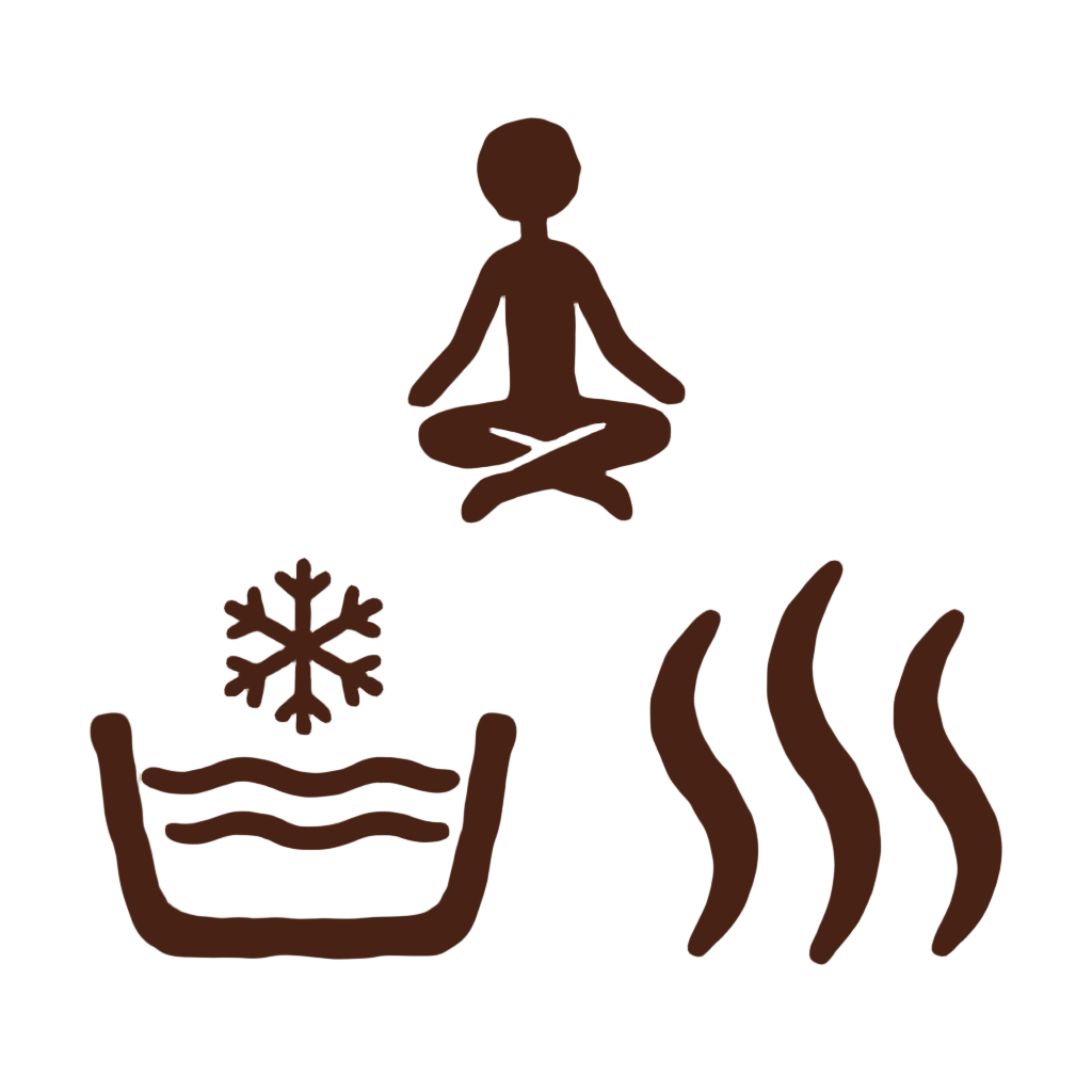 Hand-painted heat, cold plunge, and front-facing yoga — three forms of recovery